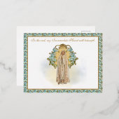 Religiöse Lady of Fatima Katholic Unaculululous He Folie Einladungspostkarte (Vorderseite/Rückseite)