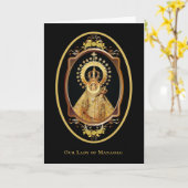 Religiöse Lady of Manaoag Philippines katholische Karte (Gelbe Blume)