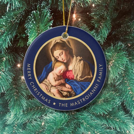 Religiöse Madonna & Child Katholische Weihnachtsge Keramik Ornament