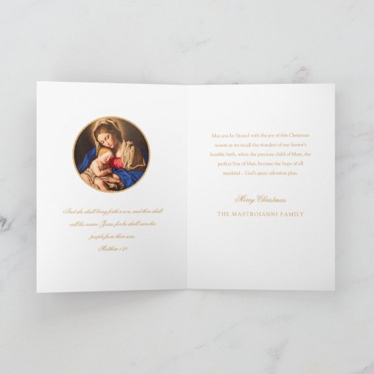 Religiöse Madonna & Kind Bibel Verse Weihnachten (Innenseite)