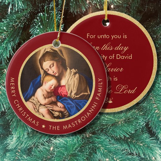 Religiöse Madonna & Kind Weihnachtsgeschenk Keramik Ornament