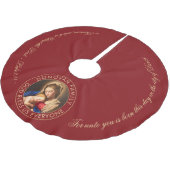 Religiöse Madonna und Kinderbibel Verse Weihnachte Polyester Weihnachtsbaumdecke (Schrägansicht)
