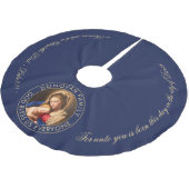 Religiöse Madonna und Kinderbibel Verse Weihnachte Polyester Weihnachtsbaumdecke (Schrägansicht)