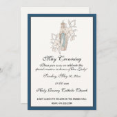Religiöse Mai Kronen Mary Mütter Day Floral Inv Einladung (Vorne/Hinten)