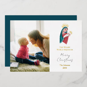 Religiöse Maria & Baby Jesus Weihnachtsfolie Holid Folien Feiertagskarte
