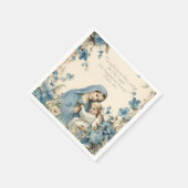 Religiöse Maria und Jesus-Blumenschrift Serviette (Ecke)