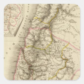 Religiöse Mittlere Ostenatlaskarte Quadratischer Aufkleber (Vorderseite)