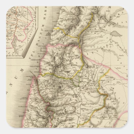 Religiöse Mittlere Ostenatlaskarte Quadratischer Aufkleber (Vorderseite)