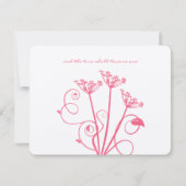 Religiöse Monogram Pink Wildblume Wedding RSVP (Vorderseite)