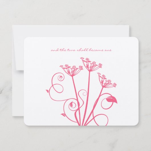 Religiöse Monogram Pink Wildblume Wedding RSVP Karte (Vorderseite)