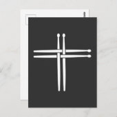Religiöse Musikertrommel Sticks Kreuz Christlich Postkarte (Vorne/Hinten)
