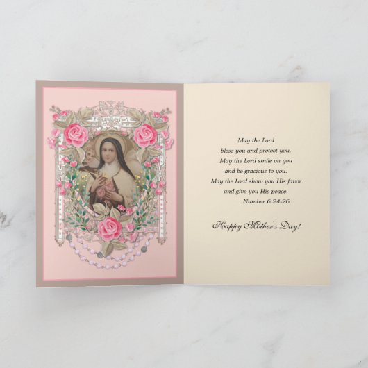 Religiöse Mütter Day St. Therese Katholische Karte (Innenseite)
