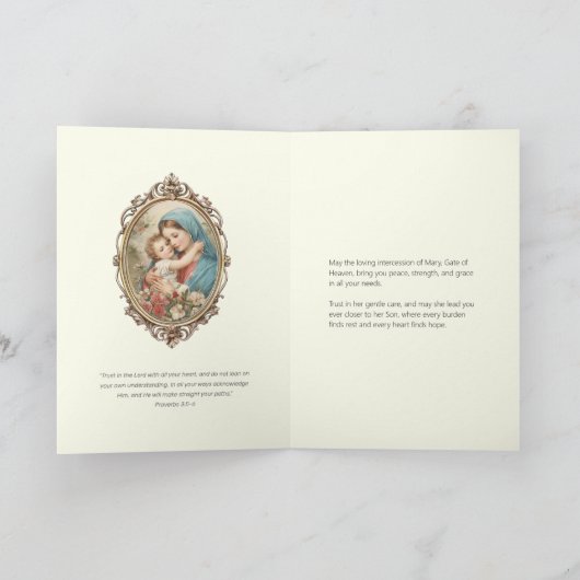 Religiöse Mutter Mary Floral Ermutigung Karte (Innenseite)