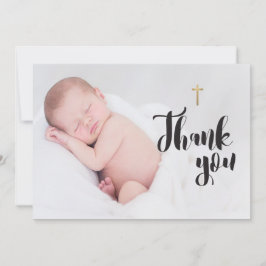 Religiöse Neugeborene Baby Foto Taufe Vielen Dank Dankeskarte