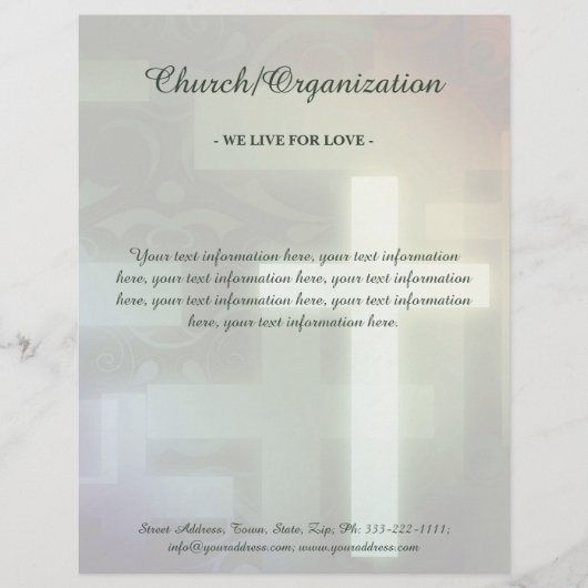 Religiöse Organisation Lighted Cross Letterhead Briefbogen (Vorderseite)