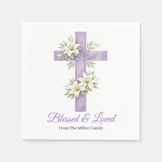 Religiöse Oster-Segen Muttertags-Kreuz  Serviette (Vorderseite)