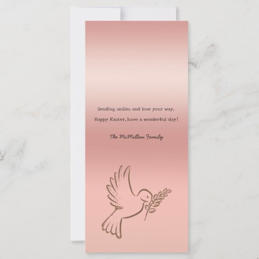 Religiöse Osterfarbenflorenkarte (Rückseite)