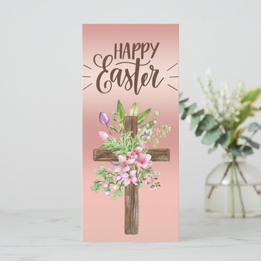 Religiöse Osterfarbenflorenkarte (Stehend Vorderseite)