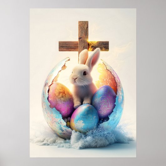 Religiöse Osterhasen Mauer Poster (Vorne)