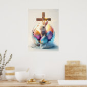 Religiöse Osterhasen Mauer Poster (Küche)