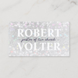 Religiöse Pastorenkarte in weißem Schimmer Visitenkarte