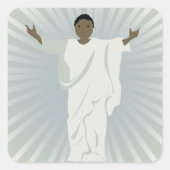 Religiöse Person mit ausgestreckten Waffen Quadratischer Aufkleber (Vorderseite)