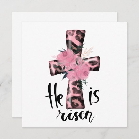 Religiöse Pink Girly Christliche Taufe Einladung (Vorne/Hinten)