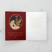 Religiöse Red Gold Krippe Weihnachtsfeiertag Karte (Innenseite)