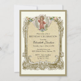 Religiöse Rose zum Geburtstag Elegant Einladung