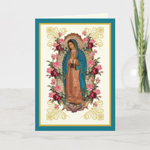 Religiöse Rosen Jungfrau Guadalupe Spanisch Karte