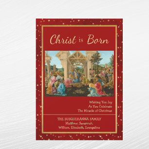 Religiöse rote Goldsterne Foto Weihnachten