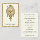 Religiöse Sacrament Confirmation Gold Holy Card — Begleitkarte (Vorne/Hinten)