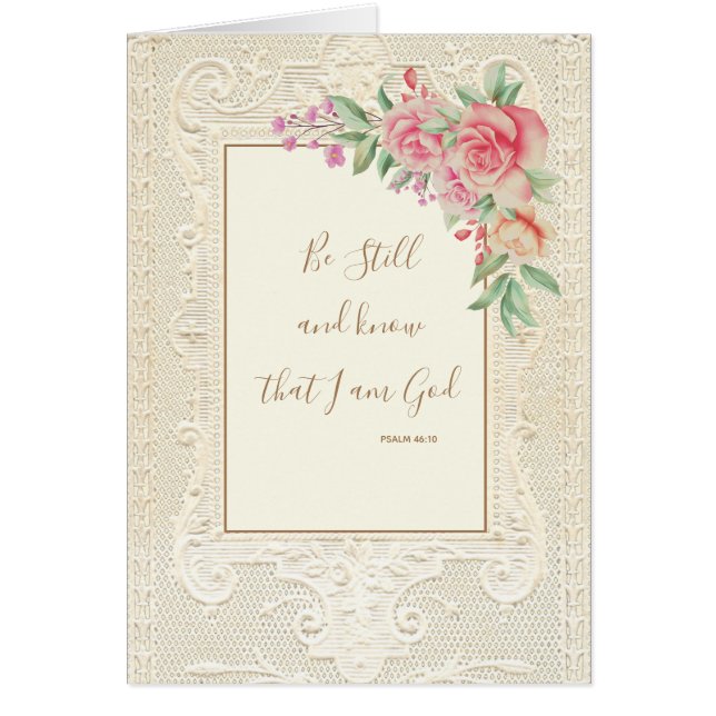 Religiöse Schrift Verse Be Still und Know Psalm (Vorne)