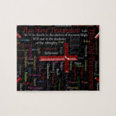 Religiöse schwarze Wortwolke Puzzle (Horizontal)