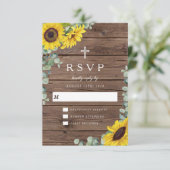 Religiöse Sonnenblumenmühle-Hochzeit RSVP Karte (Stehend Vorderseite)