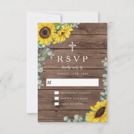 Religiöse Sonnenblumenmühle-Hochzeit RSVP Karte