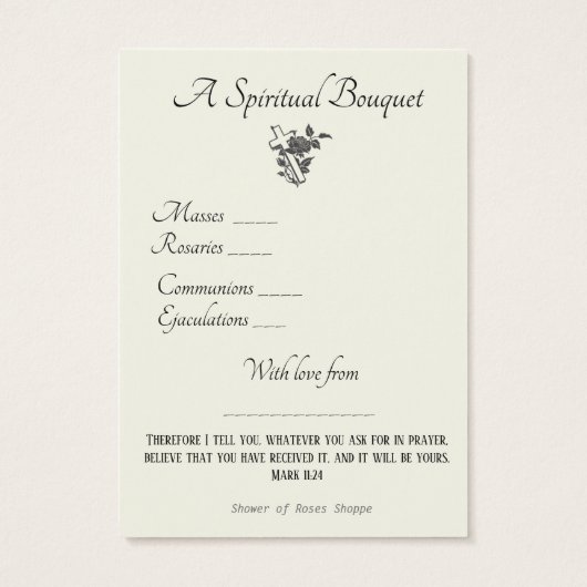 Religiöse spirituelle Bouquet Gebete Heilige Karte (Rückseite)