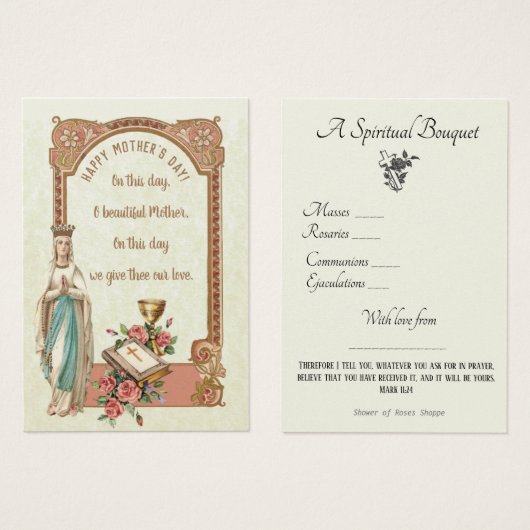 Religiöse spirituelle Bouquet Gebete Heilige Karte (Vorne & Hinten)