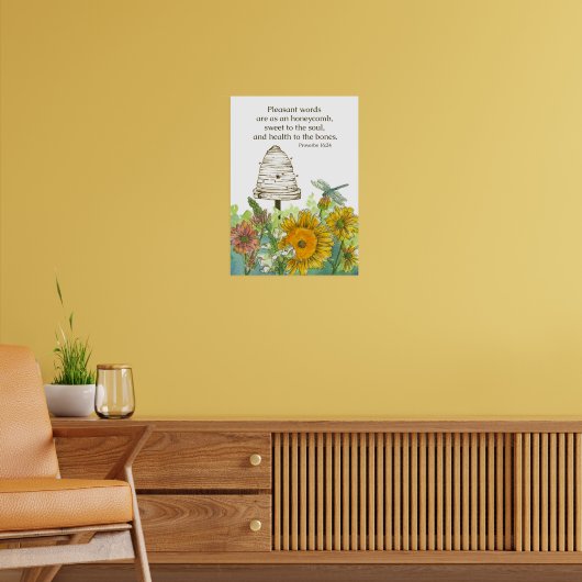 Religiöse Sprichwörter Schrift Herbstliche Blume Poster (Wohnzimmer 2)