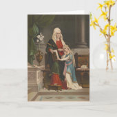 Religiöse St. Anne Gesegnete Jungfrau Mary Vintag Karte (Gelbe Blume)