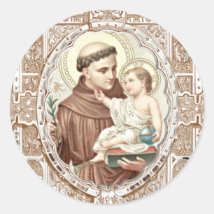 Religiöse St. Anthony Baby Jesus katholischer Prie Runder Aufkleber