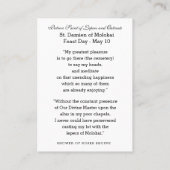 Religiöse St. Damien der Molokai Hawaii Heilige Ka Visitenkarte (Rückseite)