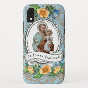 Religiöse St. Joseph Baby Jesus Vintage Blumen Case-Mate iPhone Hülle
