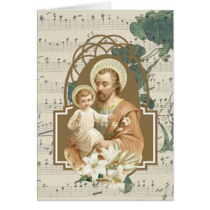 Religiöse St- Josephbaby-Jesus-Musik Vintag