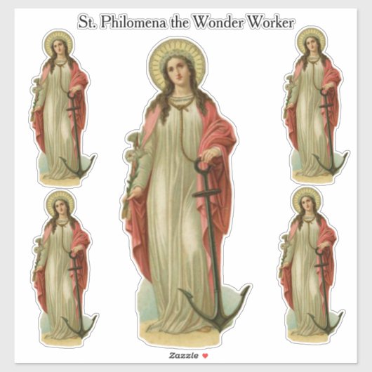 Religiöse St. Philomena, der Wunderarbeiter-Martyr Aufkleber (Blatt)