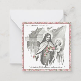 Religiöse St. Therese Katholic Nun Floral Card Mitteilungskarte
