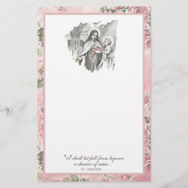 Religiöse St. Therese Katholische Rose Blumenkarte