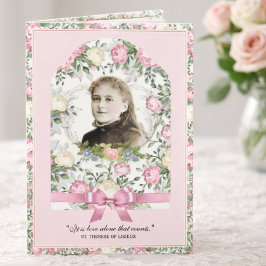 Religiöse St. Therese Vintag Pink Roses Gebet Karte