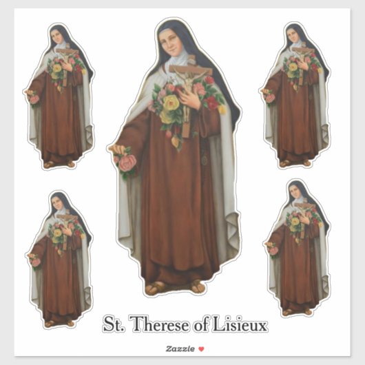 Religiöse St. Therese von Lisieux Carmelite Nun Aufkleber (Blatt)
