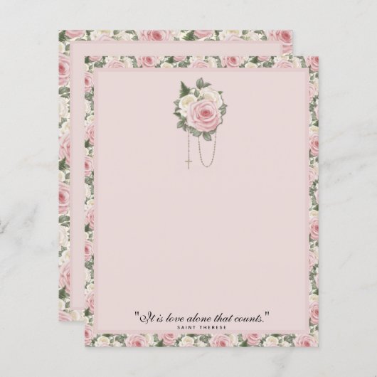 Religiöse St. Therese Zitat Rosen Vintag (Vorne/Hinten)